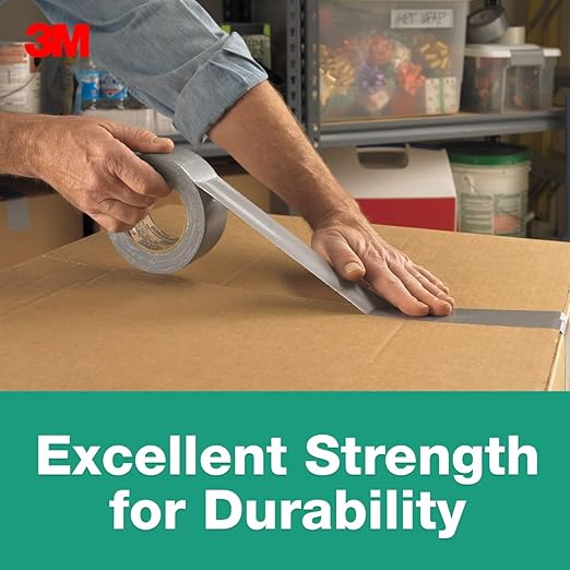 3M Duct Tape, 1.88 in x 60 yd, Multi-Use Tape With Strong Adhesive to Create a Secure Bond, Excellent Strength For Durability, Waterproof Backing For Longer Lasting Repairs, 1 Roll (2960-A)