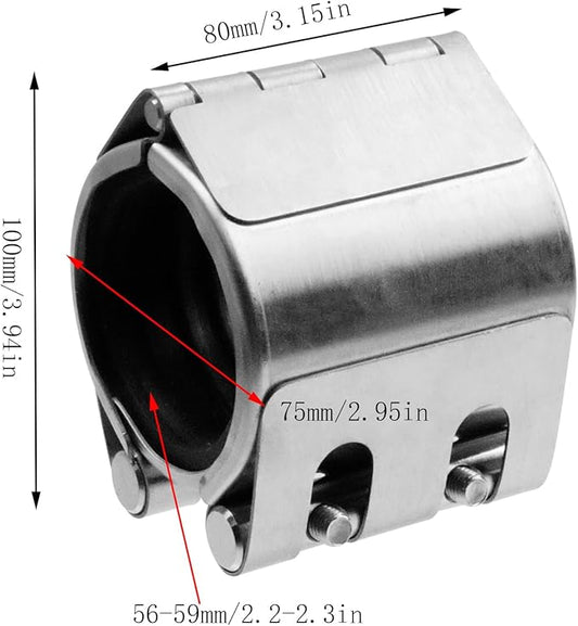 Stainless Steel Pipe Repair Clamp, Emergency Pipe Repair Kit for All Kinds of Pipeline Repair and Connection, Plastic and Metal Pipes (56mm-59mm/2.2-2.3inch)