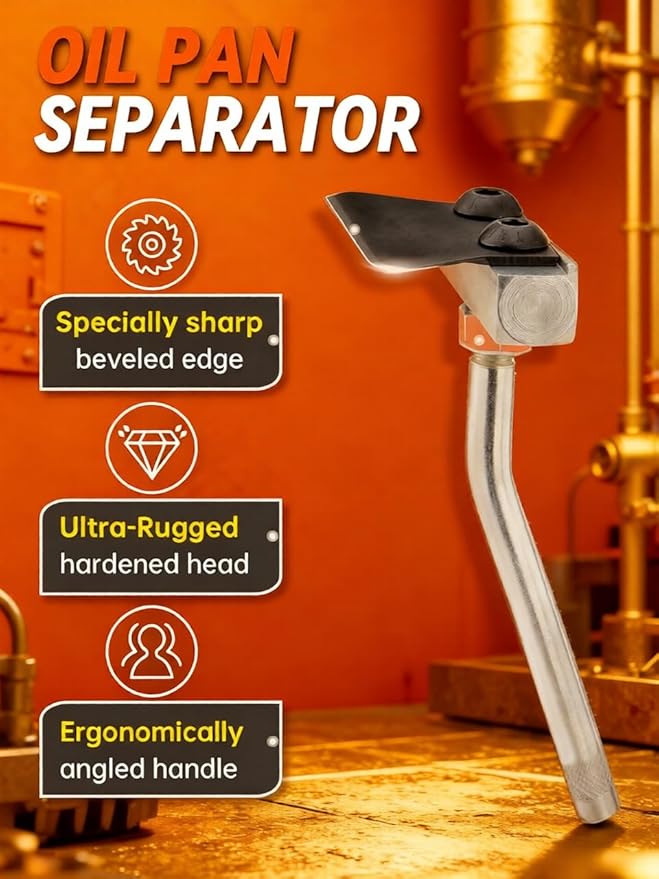 Oil Pan Separator Tool with Replacement Blade,Engine Oil Pan Sealant Removal Scraper Fit for Most Vehicles, Universal Vehicles Maintenance and Repair Tool