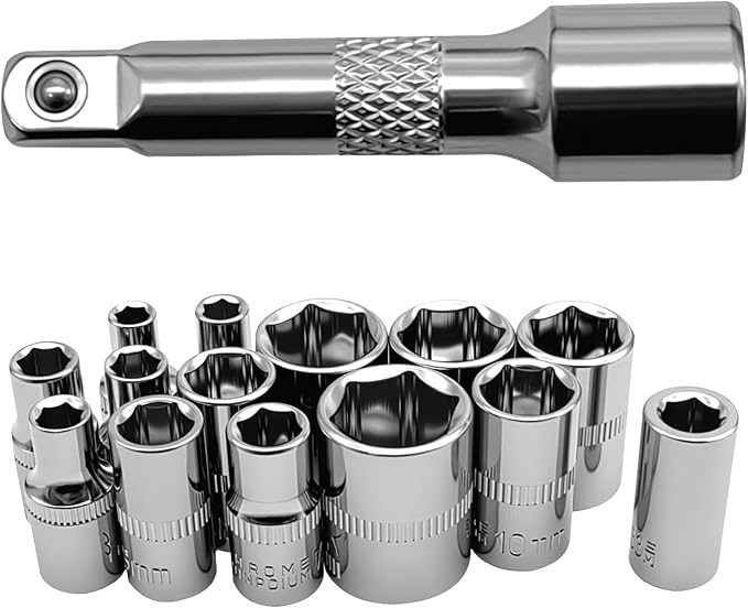 ZKTOOL 130PCS Ratchet Wrench Socket Set, With 13PC 4-14MM Hexagon Sockets,Allen Wrench Set, Universal Joint Socket, Ratchet Wrench, Extension Rod, Professional Auto Repair Tool Set With Storage Box