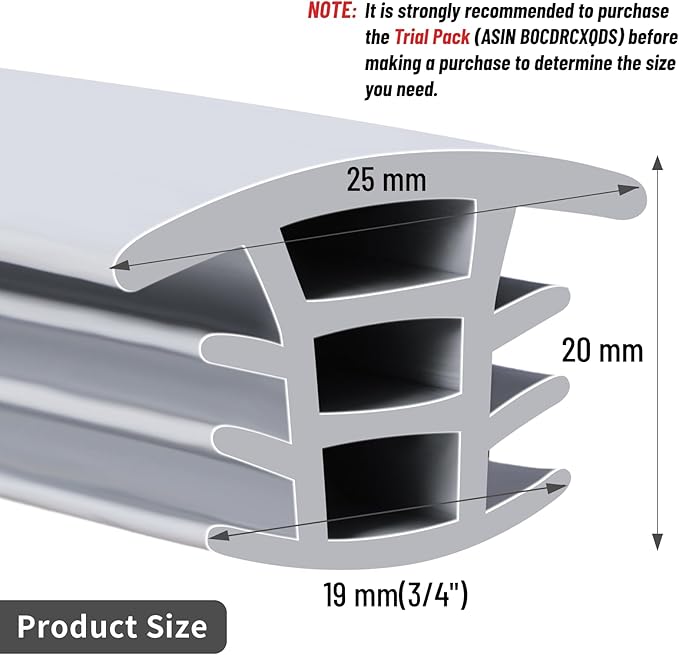 Flexible EPDM Rubber Strip (100 ft Long and 3/4 inch Wide) for Concrete Crack Repair and Replacement - Weather and Aging Resistant Expansion Joint Filler for Driveways and Sidewalks