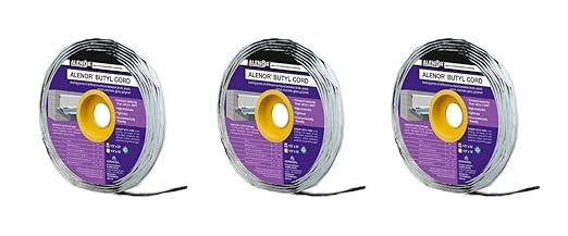 Alenor Black Butyl Seal Putty Tape 1/5'' x 33 Foot - Pack of 3- Leak Proof Putty Tape for RV Repair, Window, Boat Sealing, Glass & EDPM Rubber Roof Patching, Car, Van, Bus & Auto Repair