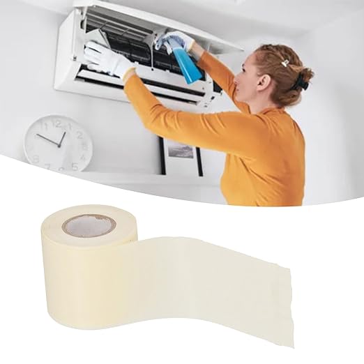 5 Packs Air Conditioner Pipe Tape, 2.4in x 46ft Oil Resistant PVC Insulation Tape Pipe Wrap for AC Lines Electrical Wires Water Pipes HVAC Protective Wrap, Leak Repair (Beige)