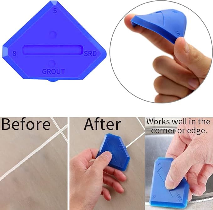 Painters Tool Grout-Caulk Removal-Tool Paint Scraper Tool with Caulking Silicone Pads - Caulking Repair and Finishing Tool Kit