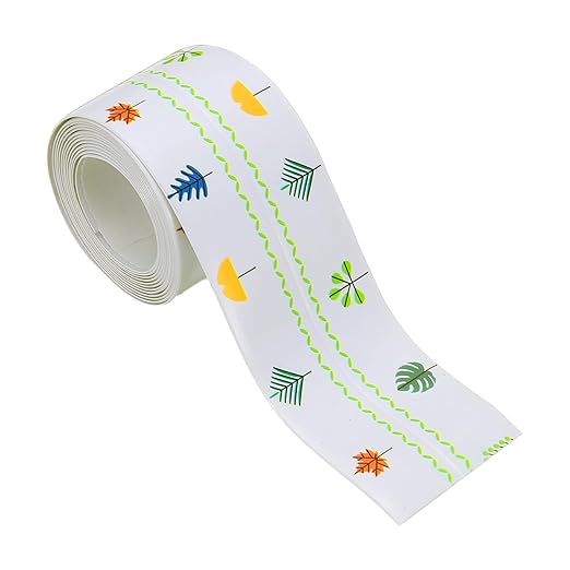 PATIKIL Caulk Tape Waterproof Self Adhesive, PVC Toilet Caulking Sealant Strip Bathtub Caulk Sealing Strip Tape for Bathroom Kitchen Countertop, Autumn Leaves (1.5 Inch x 5 Ft)