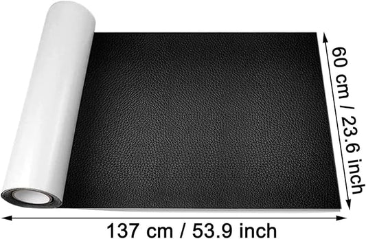Leather Repair Patch, 24 x 54 Inch, Self Adhesive Leather Repair Tape, Large Vinyl Patch Kit, Vinyl Repair Tape, for Couches, Car Seats, Chairs, Furniture (Black)