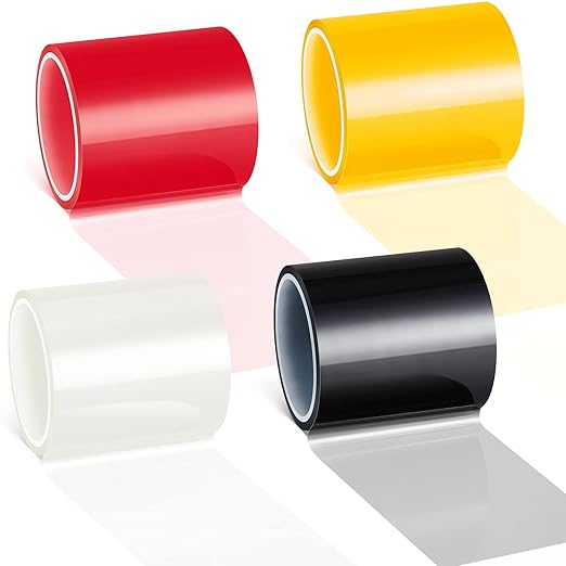 16.4 ft x 2 Inches Self Adhesive Repair Light Tape Auto Tail Light Tape Fog Lights Tint Tape Headlight Lens Tape (Multicolor, 4 Rolls)
