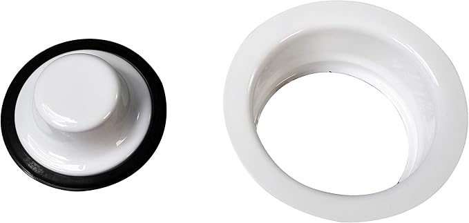 Westbrass D2089-50-50 4-1/4" Kitchen Sink Waste Disposal Drain Flange and Stopper, Powder Coat White (50-Pack)