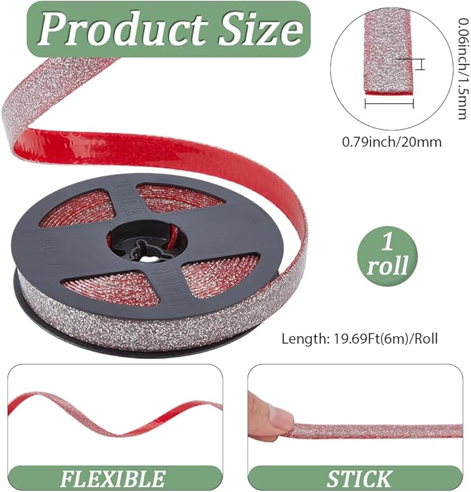 GORGECRAFT 6.56 Yard Self Adhesive Caulk Strip 0.8 Inch Silver Waterproof Ceramic Tile Peel and Stick Caulk Tape Roll Moulding Trim Strip Sealing Decorative Gap Tape for Shower Bathtub Bathroom Toilet