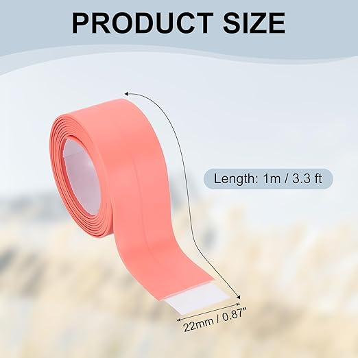 PATIKIL 1" x 3.3 ft Caulk Tape, Caulk Strips PVC Self Adhesive Caulking Tape Waterproof Edge Protectors for Bathroom Accessories Kitchen Countertop, Pink