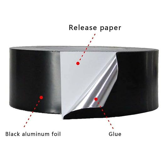 2 Inch 20M Black Aluminum foil Tape, Professional Grade Roll Adhesive Sealing Duct Tape for HVAC, Refrigerator, Freezer, Insulation, Patching Hot & Cold Air Ducts, Sealing, etc. (20M)