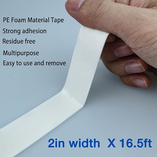 3M Double Sided Tape 2in x 16.5ft, Mounting Tape Heavy Duty, Removeable PE Foam Tape Strips, Strong Adhesive Tape Waterproof Free Damage for Paint Wall Picture Hanging Poster