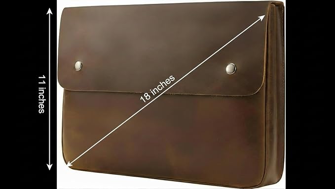 Leather File Folder Organizer Document Holder, File Case, A5 Binder, Envelope Portfolio, Spacious Leather Folio Laptop Sleeve Case for 13" 14" 15" Laptops, Macbook & Tablets