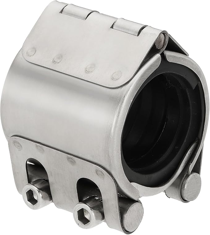 HARFINGTON Pipe Repair Clamp 1-2/3" OD 41mm-44mm 304 Stainless Steel Leak Sealer Emergency Pipe Repair for Plastic Metal Tubing Water Gas Oil Lines, Silver