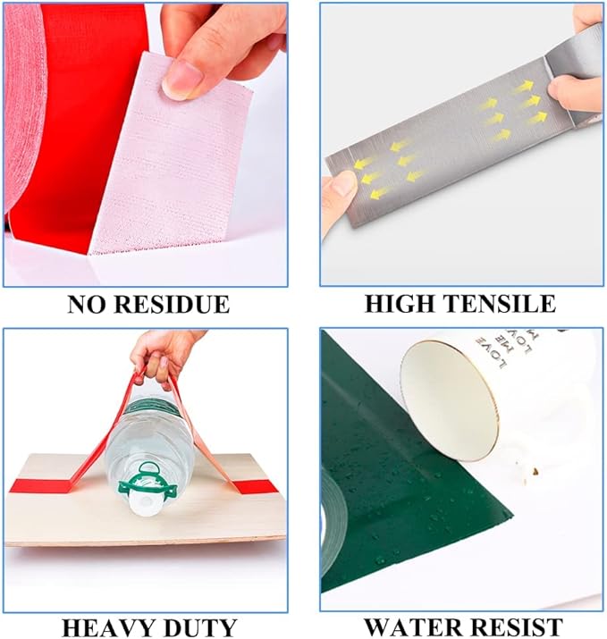 LLPT Duct Tape Premium Grade 2.36 Inches x 108 Feet x 11 Mil Easy Tear Residue Free Strong Adhesive Color Green (DT252)