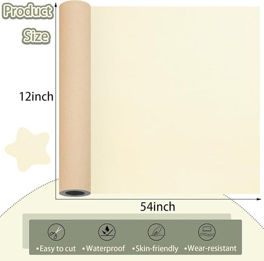 Beige Leather Repair Patch Tape, 12×54 Inch Self Adhesive Leather Repair Kit Vinyl Repair Tape for Furniture, Sofa Leather Repair Patch Waterproof for Car Seat, Office Chair, Boat Cover 1 Roll