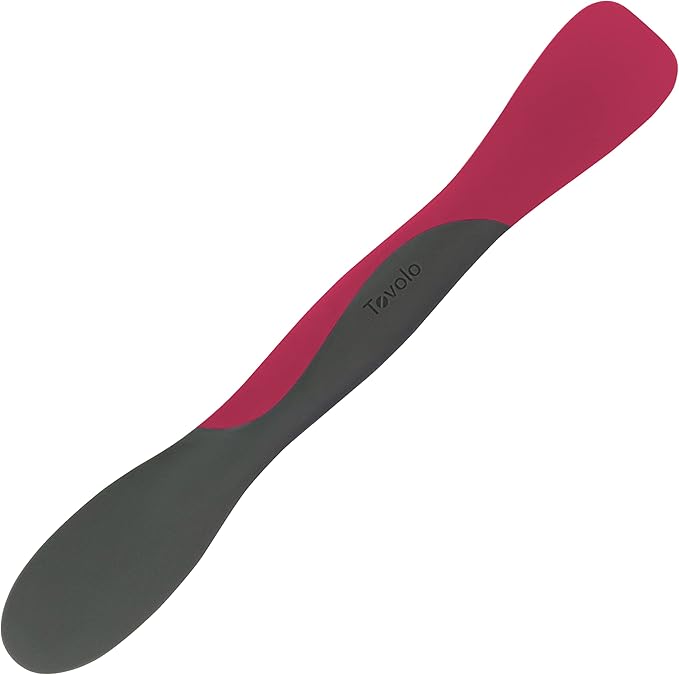 Tovolo Mini Scoop and Spread Tool for Kitchen Meal Prep Small Sandwich Spreader Spatula for Peanut Butter Jelly, Silicone BPA Free Dishwasher Safe Scooper Spreader, Charcoal Gray and Viva Magenta