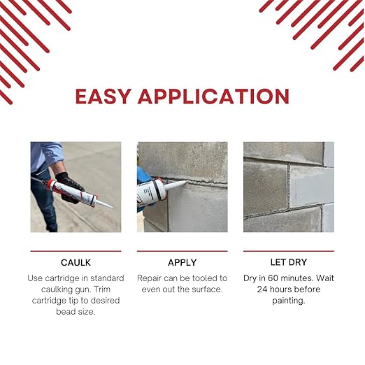 Akona Mortar Repair Tube for Tuckpointing, Sealing, and Repairing Stone, Brick, and Block Walls, Gray, Paintable, Fast Drying (10 Ounce, 1) (Pack of 3)