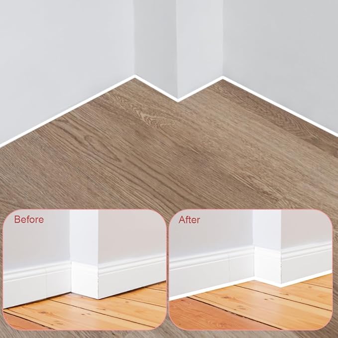 3/4 Inch Flexible Quarter Round Molding, 4.9Ft Trim Molding with Self Adhesive for Wall Tile Edge Floor Corner, Staircase Cabinet Tub (White)