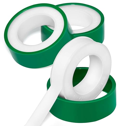 3 Roll Plumbers Tape, Teflon Tape, -374 to 536 Degree F Temperature Range, High Density 0.45g/cm, Water Pipe Sealing Plumbing Tape, Duct Tape, L 390 in x W 0.47 in³. Green