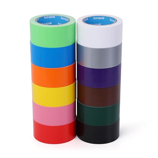 Colored Duct Tape 24 Rolls, 2 in x 20 yd, Rainbow Tape for DIY Crafts | Strong Adhesive, Easy Tear, Waterproof for Packing, Repairs, Color Coding, Home, School & Office