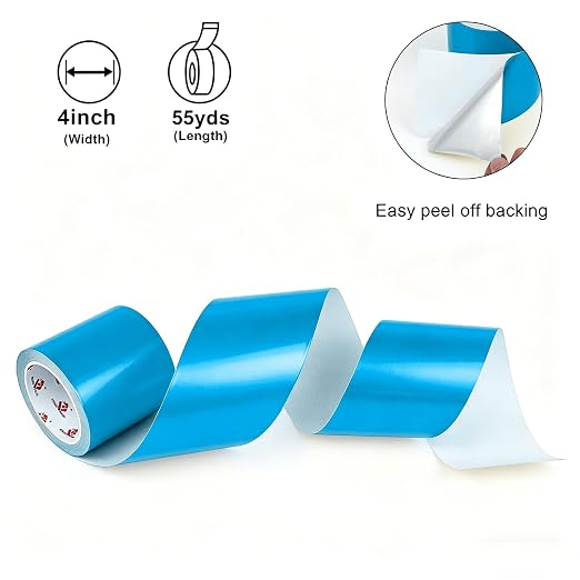 BOMEI PACK Aluminum Foil Tape,Heavy Duty Metal Foil Duct Tape (Blue, 4 Inch)
