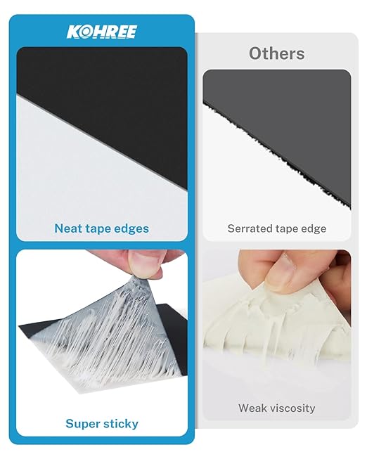Kohree RV Sealant Tape, 2 Inch x 50 Foot RV Roof Tape Black, UV & Weatherproof Butyl Sealant Roofing Tape for RV Repair, Window, Boat Sealing, Truck Stop Camper Roof Leaks