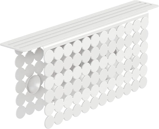 Bligli Plastic Sink Saddle, Sink Divider Mat with Strong Suction Cups, Kitchen Divided Sink Protector Mat for Glassware Dishes, Easy to Clean and No Smell, 9.5" x 12", White