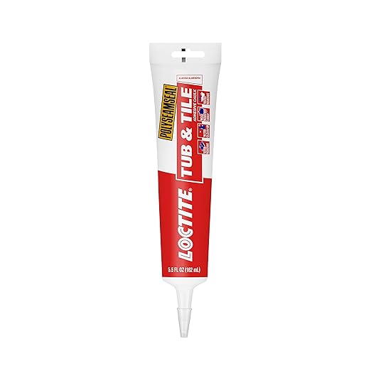 Loctite Polyseamseal Tub & Tile Adhesive Caulk Almond, 5.5 Fl Oz, Squeeze Tube