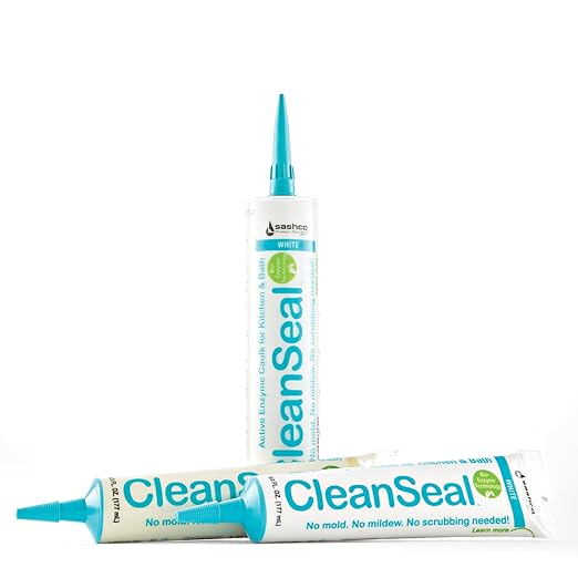 Clean Seal Active Enzyme Caulk, Kitchen & Bath, White, 6oz. (Pack 12)