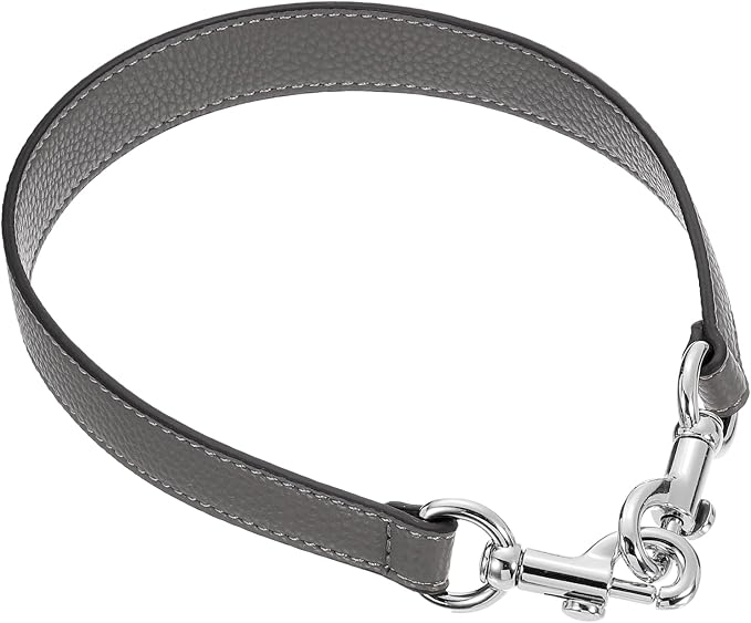 uxcell 19.29 Inch PU Leather Short Bag Strap with Clasp, Purse Handles Handbags Replacement Straps for Clutch Bag Underarm Bags, Grey, Silver Buckle