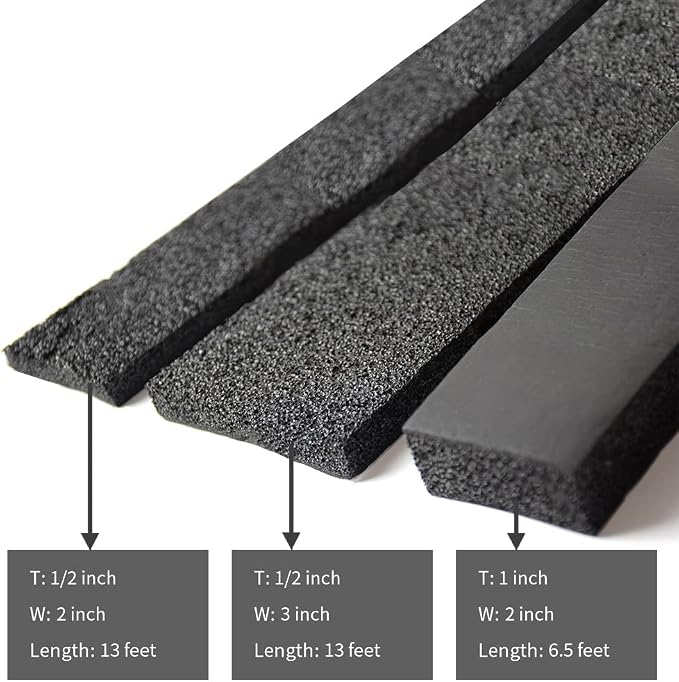 DOBTIM Pipe Insulation Foam Wrap Tape, Self Adhesive with High Resilience for Pipe Insulation Wrap 13 Ft x 3 Inch Wide x 1/2 Inch Thick