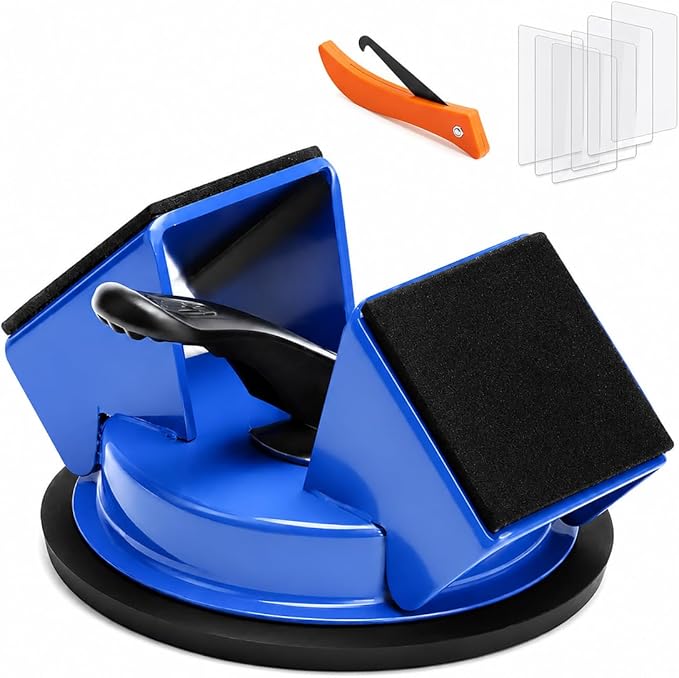 Floor Gap Repair Tool-Heavy Duty Iron Plank Grabber with Enhanced Suction Cup, Quick Lock Puller for Laminate for Floating Laminate & Vinyl Plank Flooring Repair, with 6 Sticky Pads & Cleaning Blade