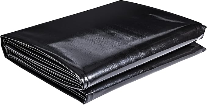 ToLanbbt Pond Liner 8 x 10 Ft, 20 Mil HDPE UV Resistant Preformed Pond Liner Easy Cutting, Underlayment for Fountain, Waterfall, Koi Pondsand Water Garden (Black)