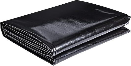 ToLanbbt Pond Liner 8 x 10 Ft, 20 Mil HDPE UV Resistant Preformed Pond Liner Easy Cutting, Underlayment for Fountain, Waterfall, Koi Pondsand Water Garden (Black)