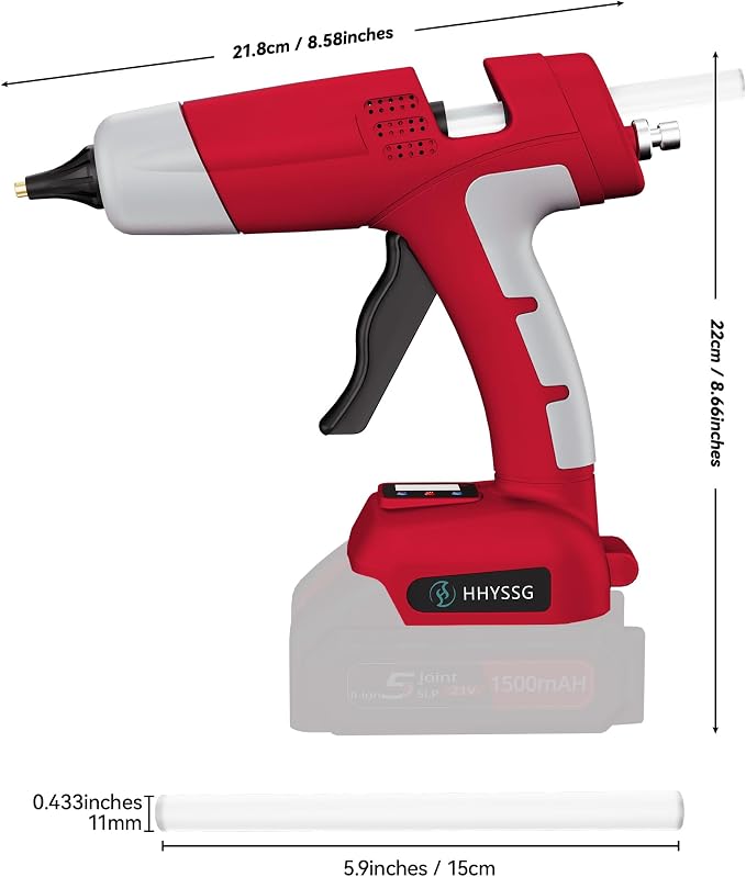 100W Cordless Hot Glue Gun Compatible with Milwaukee 18V Battery, Upgraded Digital Temperature Adjustable, 30 0.43" Glue Sticks, Fast Preheat for DIY Crafts Home Repair Industrial Projects (Tool Only)