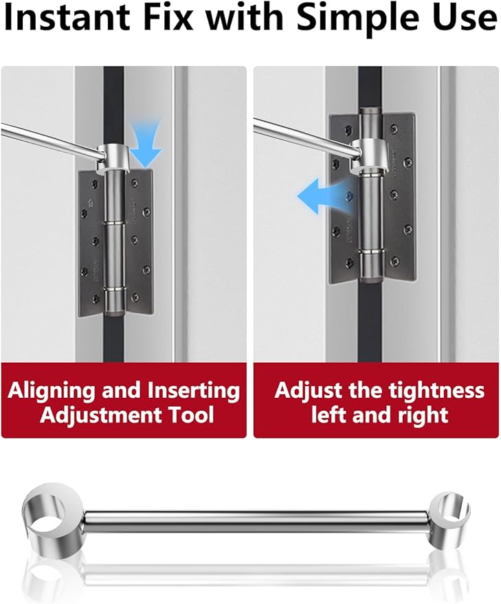 2 Pcs Door Hinge Adjustment Tool for 14-19mm & 23-25mm,Hinge Adjustment Tool, Hinges Gap Adjusting Wrench, Heavy Duty Door Hinge Repair Tool for Interior & Exterior Doors, Residential, Fire Door