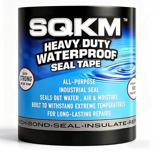 Waterproof Tape, Clear Thick Flexible Rubberized, Strong Adhesive Underwater Seal, Weather Resistant Leak Repair Tape - 3.94 in x 9.8 ft (1 Pack) for Indoor Outdoor Home RV Roof Plumbing Pool