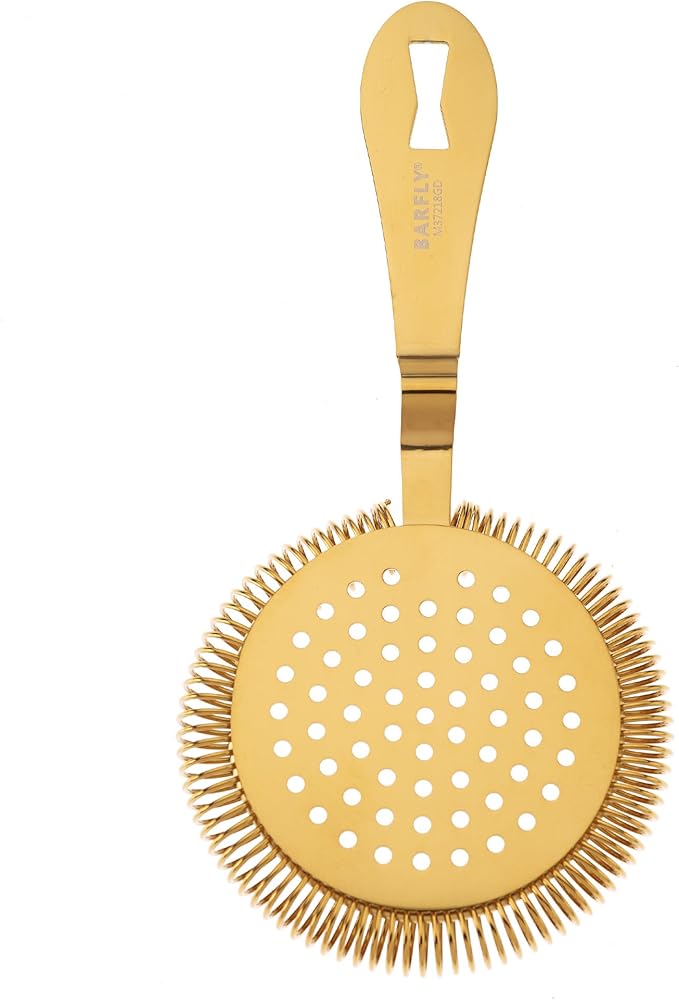Barfly Deluxe Antique Hawthorne Spring Strainer, Gold
