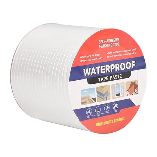 Butyl Waterproof Tape 4" x 16.4',Outdoor Leakproof Tape for Plastic and Metal Repair,RV Repair,Window and Boat Sealing,Silicone,Glass and EDPM Roof Leak Repair