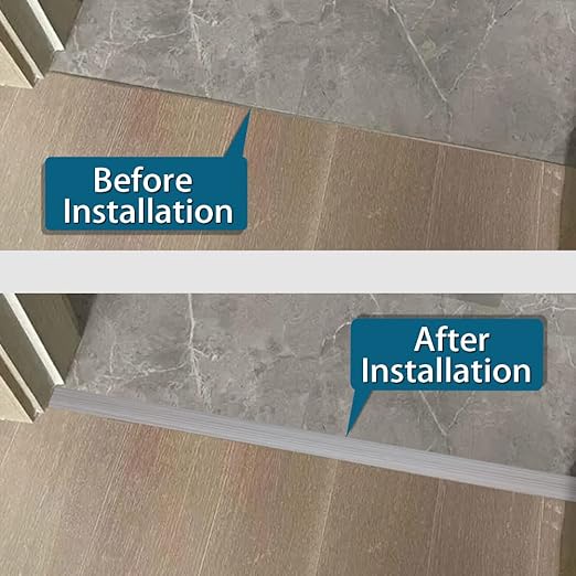 Floor Transition Strip 2" Self Adhesive Flat Vinyl Flooring Transitions Strip with Strong Backing Wood Grain 5cm, 10FT, Deep Grey