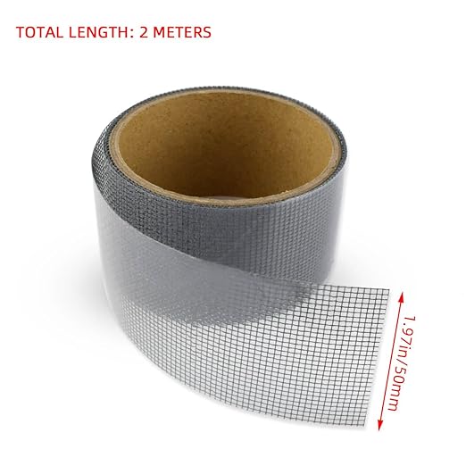 3-Layer Strong Waterproof Adhesive Screen Repair Tape - Instantly Fix Holes & Tears - Fiberglass Repair Kit - Gray (1.97x78.7 Inches)