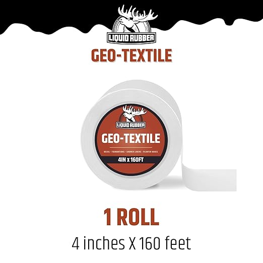 Liquid Rubber Geo-Textile - Fix Leaks - Repair and Restore - Easy to Use, 4 Inch x 160 Foot Roll