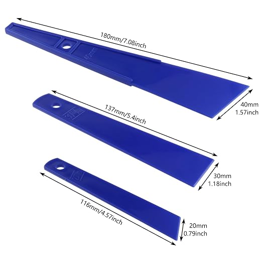 Glue Spreader LUORNG 6IN1 Plastic Glue Smear Sticks Applicator Leather Scraping Spreaders 3 Sizes (20mm, 30mm, 40mm) x 2 Colors (White, Blue)