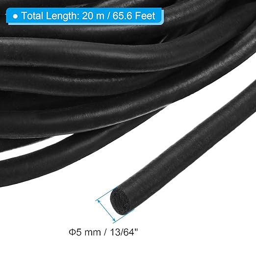 PATIKIL 13/64 Inch x 65.6 Feet Backer Rod, Foam Rope Caulk Crack Joint Filler Roll Seal Weather Strip for Home Construction, Black