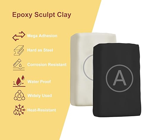 Epoxy Putty, 10oz / 280g Fast Repair Epoxy Clay, High Strength 2 Part Filler Putty for Sculpting, Modeling, Crafting, All Purpose Pool Clay for Bonding Plastic Metal Ceramic Wood Tile Glass (Black)