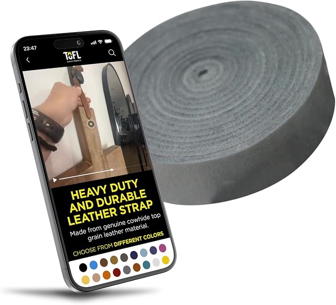 Leather Strap for Crafts & Jewelry | 72 Long × 5/8" Wide × 1/8" Thick (7-8oz) | Genuine Leather Strips for Crafts, Projects or Repairs - Smokey Gray | 4-Pack