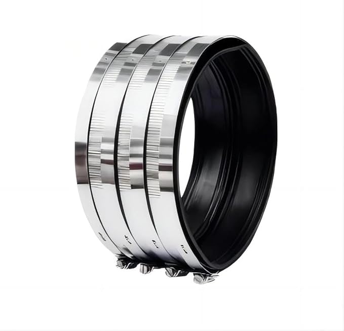 Flexible pipe Coupling with Stainless Steel Clamps.Pipe Connector for PVC and Metal Pipes (6 inch/158mm-162mm)