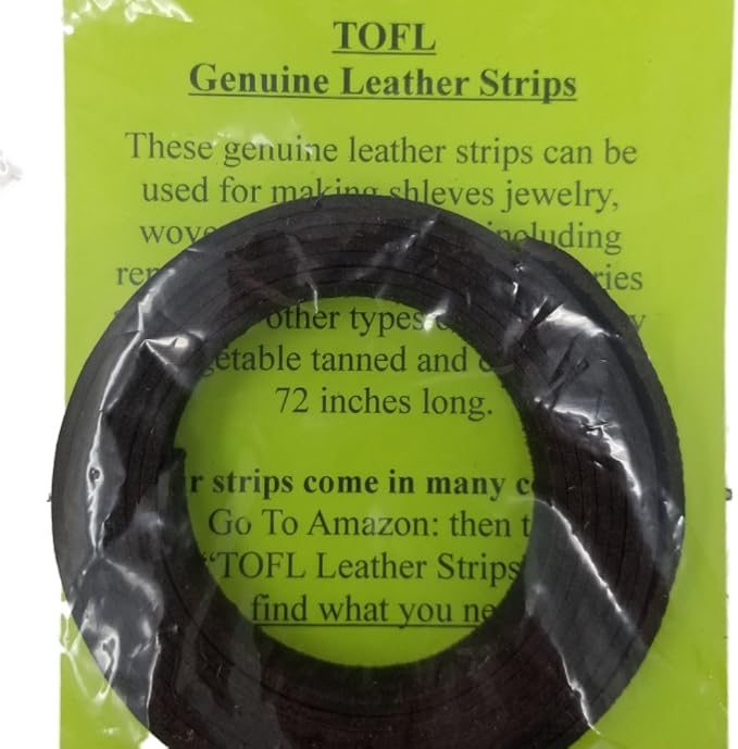 TOFL Genuine Leather Strap | Top Grain Cowhide Strip – Midnight | 72" L x 5/8" W x 1/16" Thick | Suede Backing | Leather Craft Supplies | Leatherworking & DIY Repair Projects | 4-5 oz
