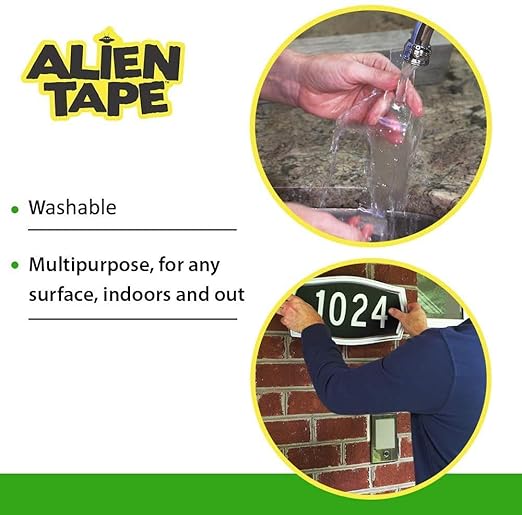 ALIEN TAPE Nano Double Sided Tape, 21-ft Multipurpose Removable Adhesive Transparent, Grip Mounting Washable Strong Sticky Heavy Duty for Carpet Photo Frame Poster Décor - As Seen On TV